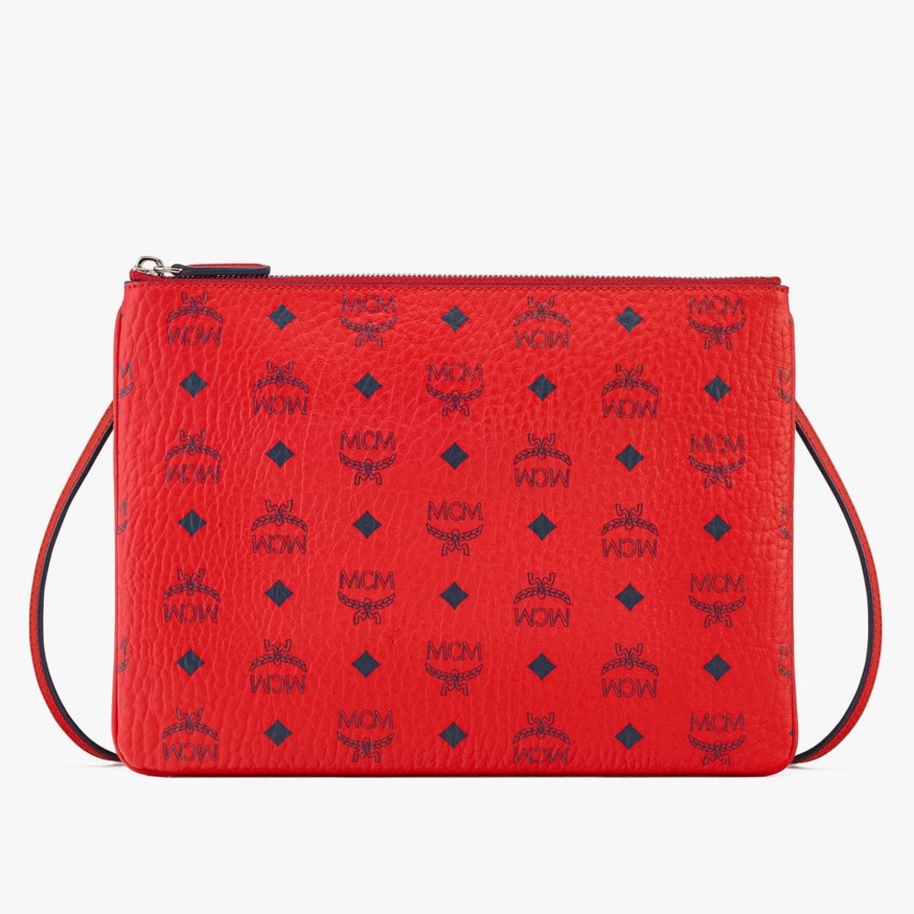 Now $290! UNOPENED MCM Red Monogram Crossbody Bag (Brand New, Orig Packaging)